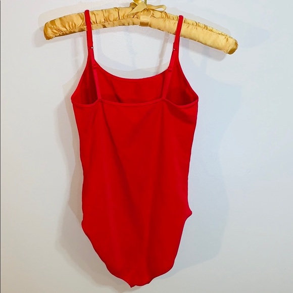 Express | Red Adjustable Snap Crotch One Piece Camisole | Spaghetti Strap Shirt - Picture 5 of 7